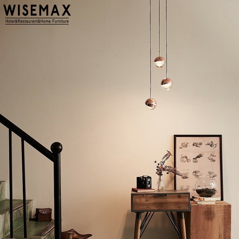 WISEMAX FURNITURE New Art Deco Restaurant Kitchen Hanging Lights Hand Glass Ball Party Decor Chandeliers Pendant Lights For Home