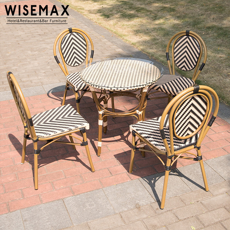 wholesale Customized bamboo rattan wicker bistro garden Cafe Wedding molded chair for outdoor