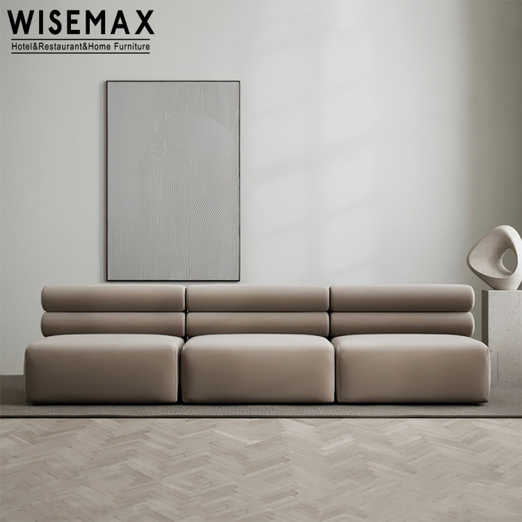 WISEMAX FURNITURE Manufacturer nordic elegant living room sofa hotel waiting room soft fabric upholstery chaise lounge