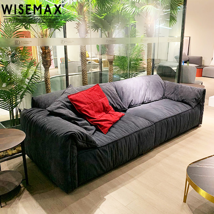 WISEMAX FURNITURE new modern fabric cozy feather sofa set modern sectional chesterfield leather sofa Living Room Furniture