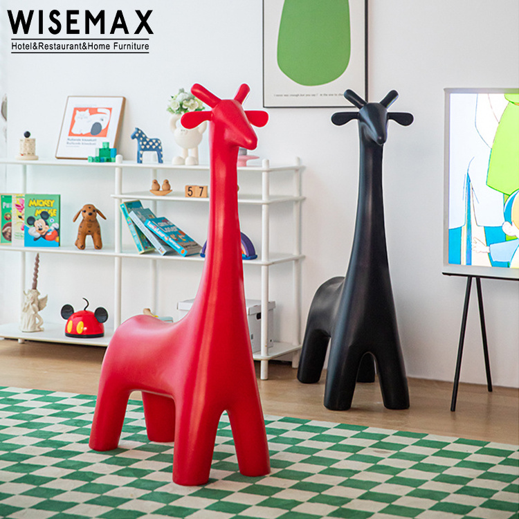 WISEMAX FURNITURE Wholesale cute giraffe shape children's animal chair living room kids furniture plastic fabric chair for kids