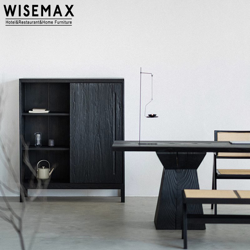 WISEMAX FURNITURE wabi sabi wooden console cabinet tv stand wall cabinet hallway living room furniture solid wood side cabinet