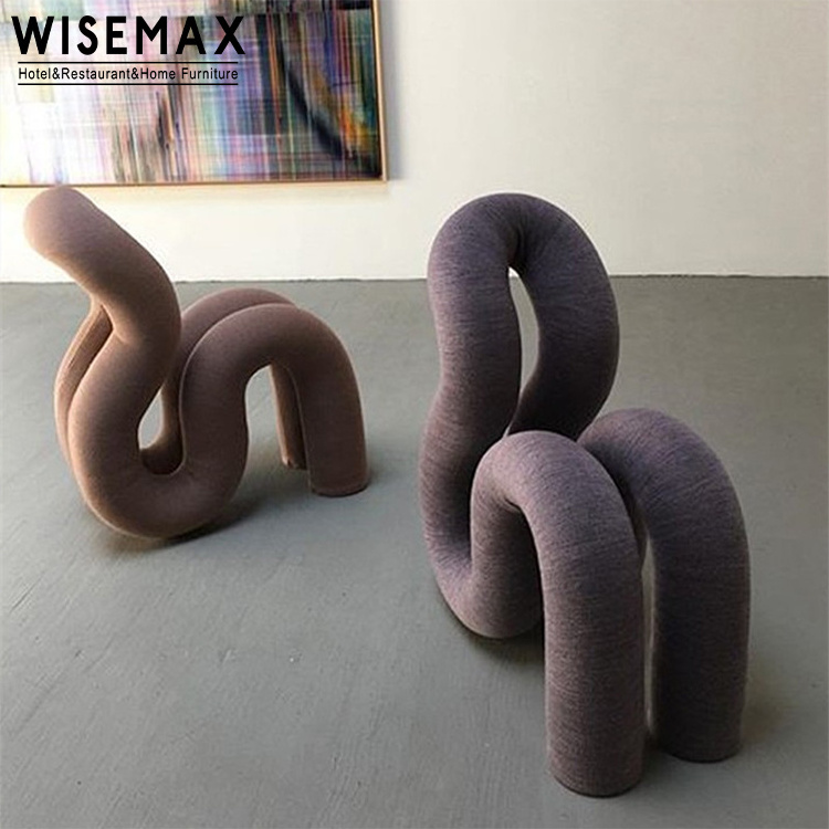 WISEMAX FURNITURE Nordic Modern living room shoe stool home decor chair lamb wool teddy cafe chair small ottoman bold chair