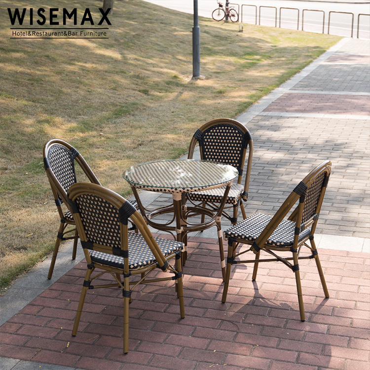 wholesale Customized bamboo rattan wicker bistro garden Cafe Wedding molded chair for outdoor