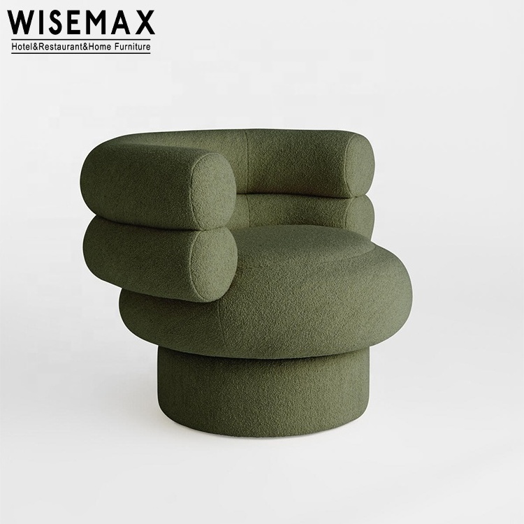 WISEMAX FURNITURE Nordic modern accent chair living room furniture velvet fabric lounge chairs green single sofa chair for home