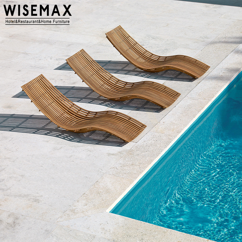 WISEMAX FURNITURE Modern luxury garden furniture outdoor wooden beach lounge chair pool chair sun lounger for swimming pool