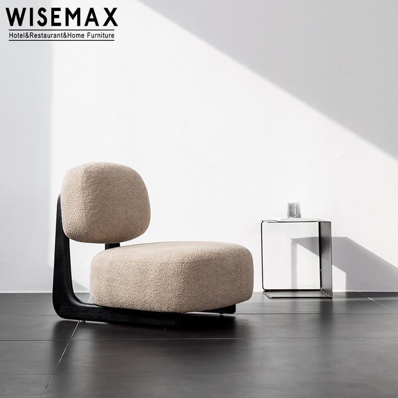 WISEMAX FURNITURE Modern living room luxury sofa chair creative casual white lamb fabric leisure accent chair for home hotel