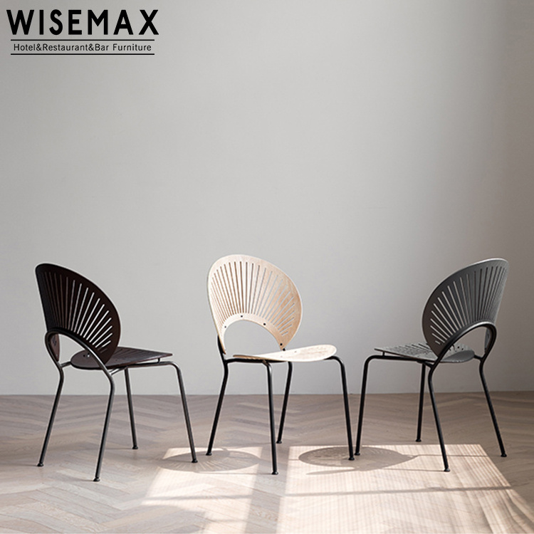 WISEMAX FURNITURE Hot selling fast food restaurant  bent plywood chair design chairs for dining table