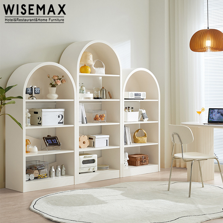 WISEMAX FURNITURE Nordic living room furniture High height arch white wooden tv room cabinet with 4 drawers