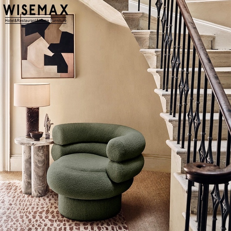 WISEMAX FURNITURE Nordic modern accent chair living room furniture velvet fabric lounge chairs green single sofa chair for home