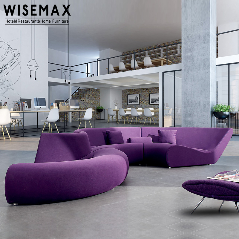 WISEMAX FURNITURE Modern Luxury Wholesale Price Living Room Furniture Canape Design S Shaped Modular Sofa For Hotel Office