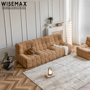 WISEMAX FURNITURE Commercial hotel waiting lobby straight corduroy fabric sectional sofa for living room furniture