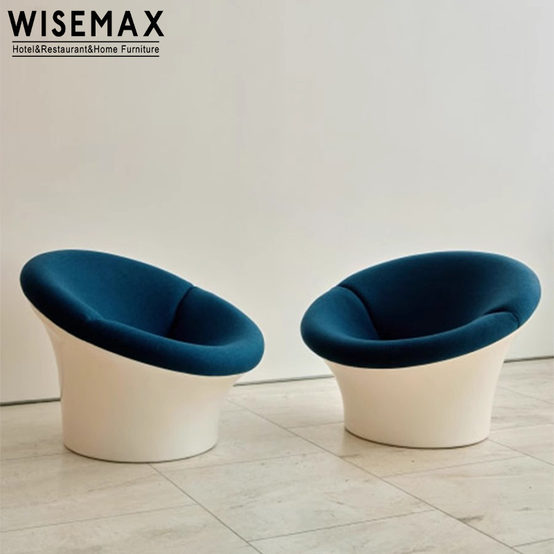 WISEMAX FURNITURE Nordic style mushroom chair fiberglass frame boucle fabric luxury lounge chair for living room