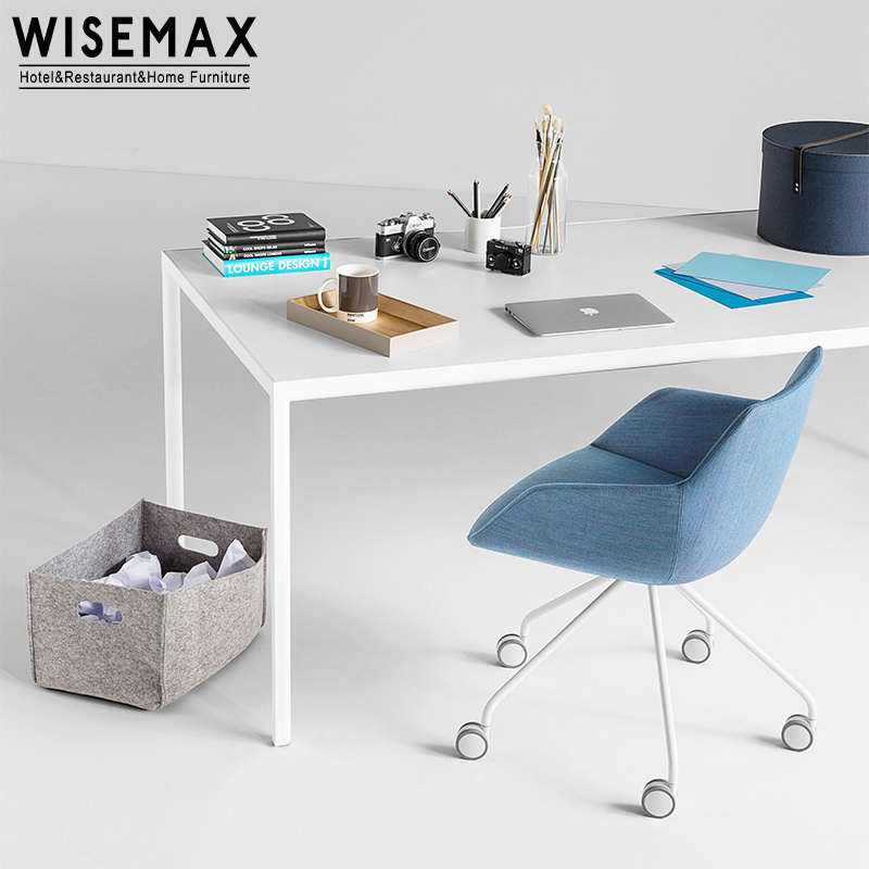 WISEMAX FURNITURE Wholesale Modern Swivel Chair Home Office Furniture Aluminum Alloy Base Velvet Fabric Chair For Office Company