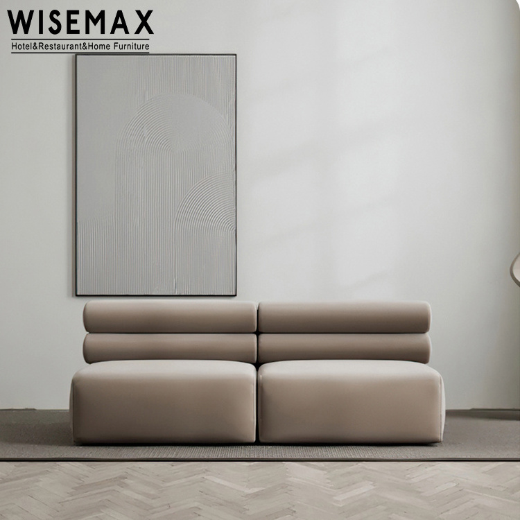 WISEMAX FURNITURE Manufacturer nordic elegant living room sofa hotel waiting room soft fabric upholstery chaise lounge