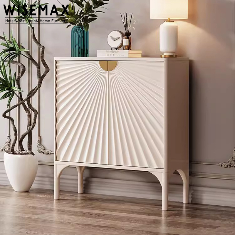 WISEMAX Contemporary living room furniture home decor entrance side 2 doors wooden cabinet narrow console table with storage