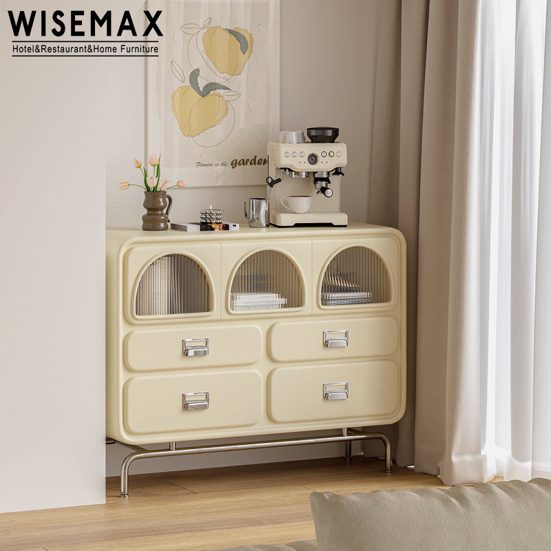 WISEMAX Nordic shelf and storage living room cabinet kitchen hutch sideboard homely white sideboard cabinet entrance hall way