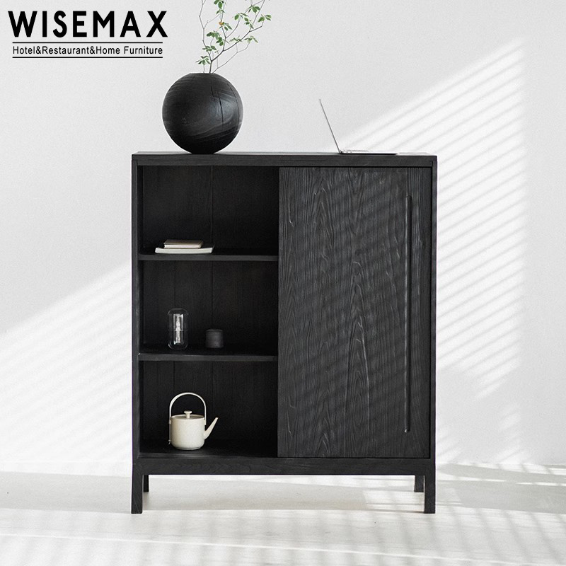 WISEMAX FURNITURE wabi sabi wooden console cabinet tv stand wall cabinet hallway living room furniture solid wood side cabinet