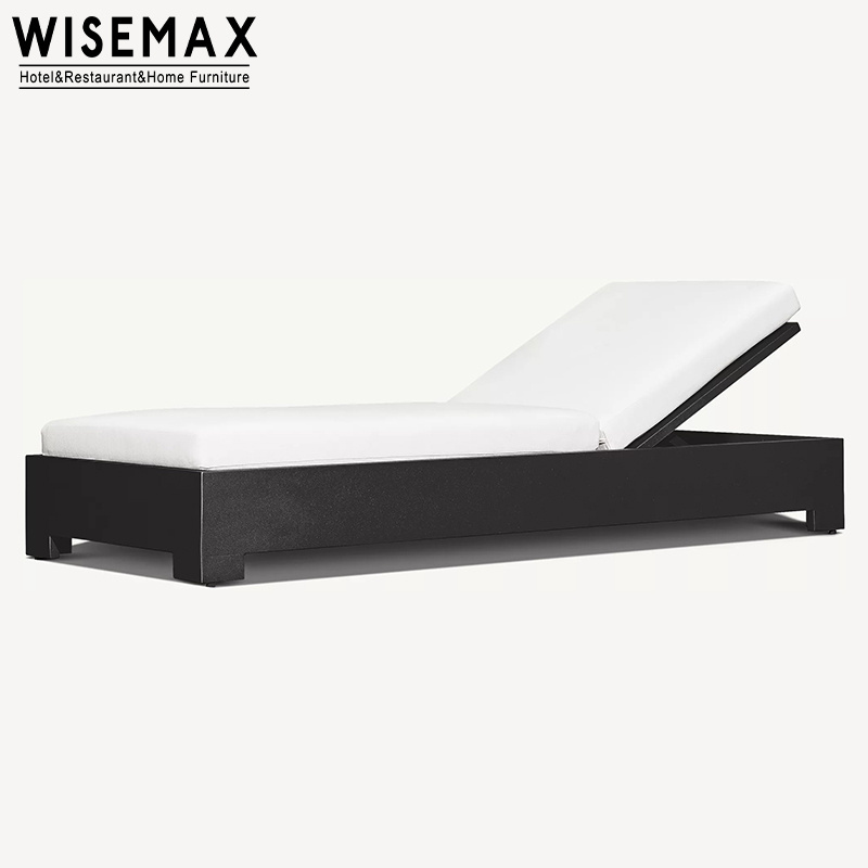 WISEMAX FURNITURE Modern simple sun bed patio furniture lounger outdoor aluminum beach cushion chaise lounge for swimming pool