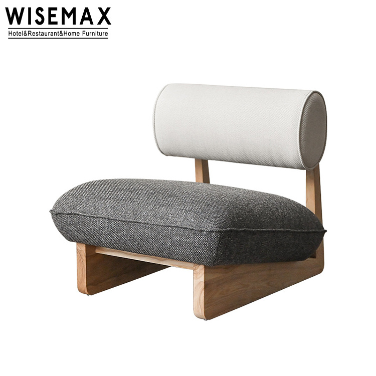 WISEMAX FURNITURE Nordic design europe stylish solid wood base and fabric lounge chair leisure chair