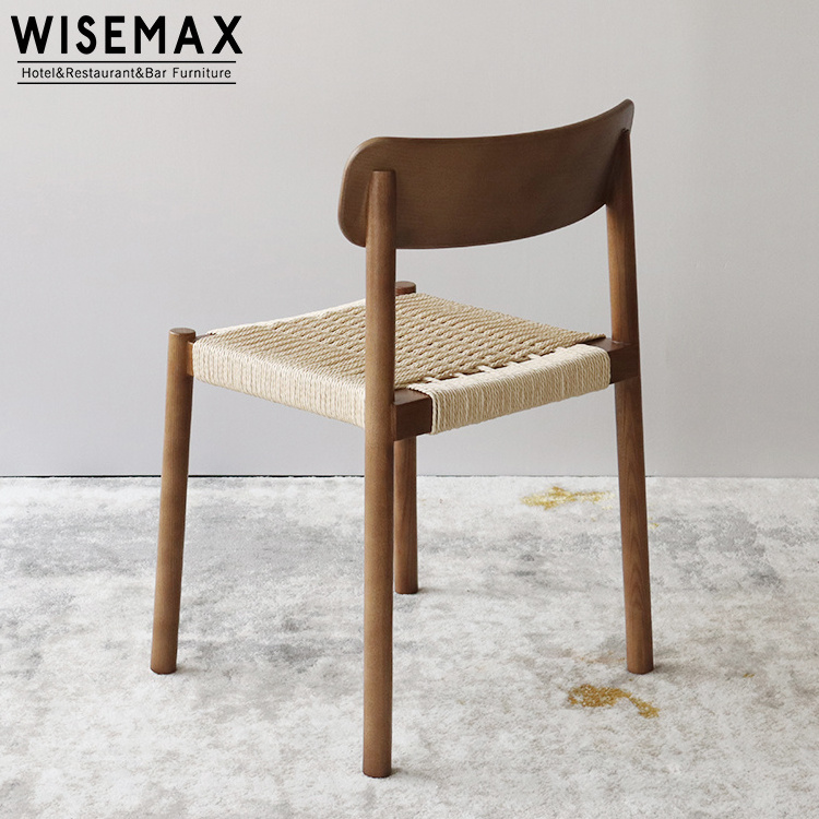 WISEMAX FURNITURE  Wholesale Factory Modern Nordic Patio Rattan Dining Chair Cane Wicker Furniture for Restaurant