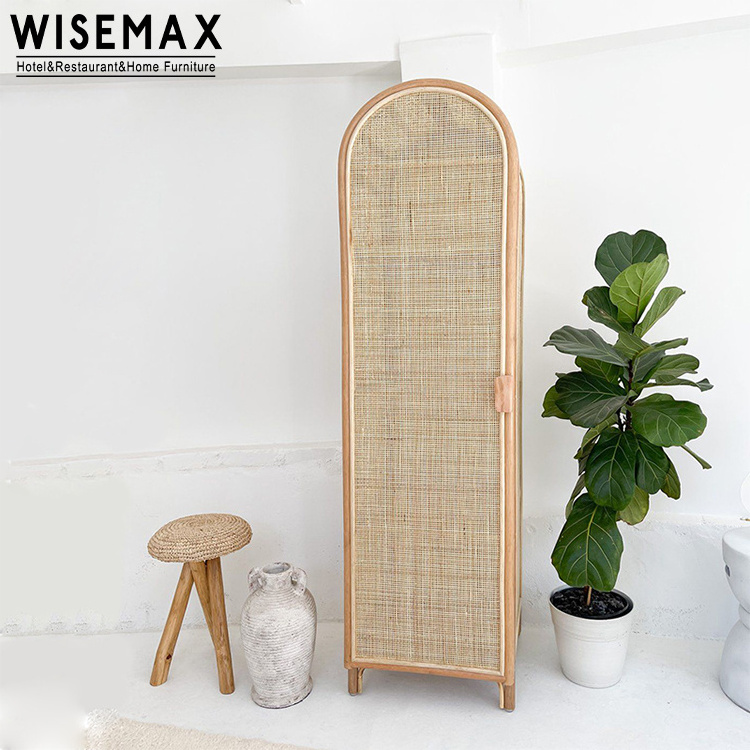 WISEMAX FURNITURE Living room furniture nodic simple shelves design storage wardrobe cloth placing rattan cabinet