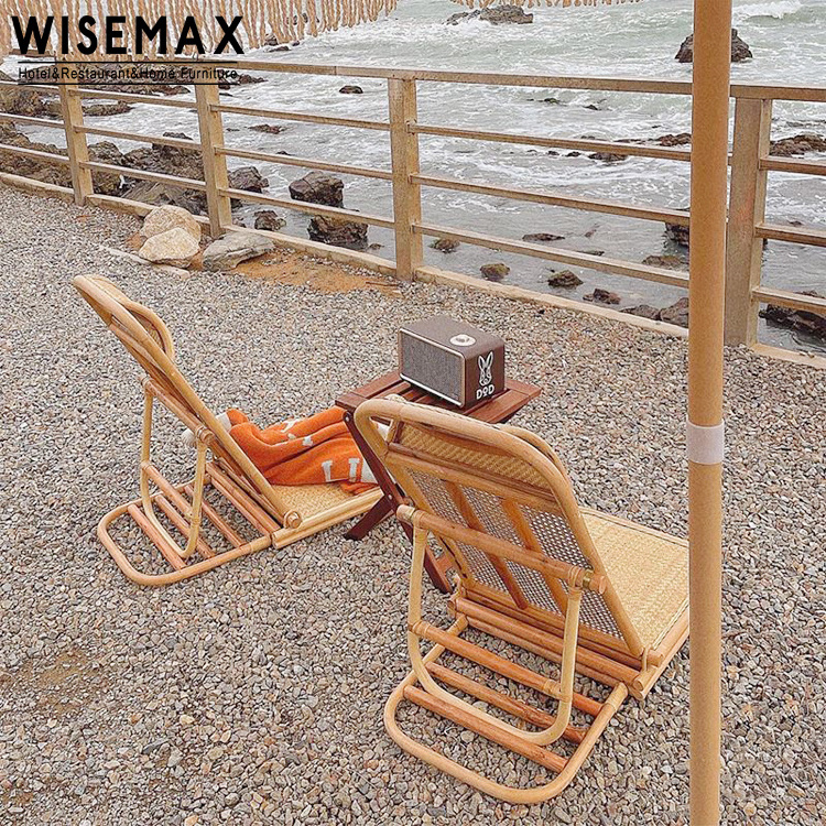 WISEMAX FURNITURE Hot sell outdoor furniture folding rattan beach lounge chair swimming pool rest wicker chair