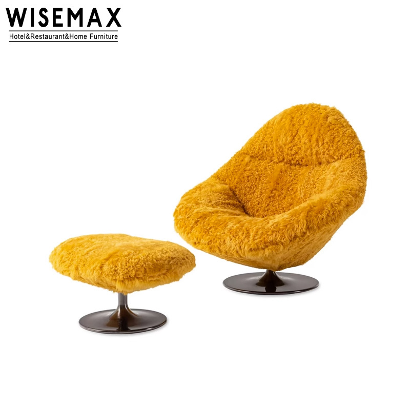 WISEMAX FURNITURE High End Relax Outdoor Lounge Chair Hotel Furniture Solid Wood Fabric Floor Chair With Ottoman For Pool Patio