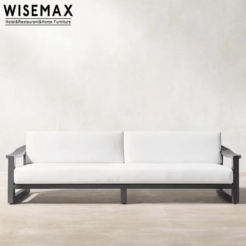 WISEMAX luxury outdoor garden aluminum sofa set waterproof sectional sofa patio furniture hotel pool chairs with pool side table