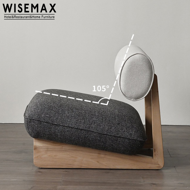 WISEMAX FURNITURE Nordic design europe stylish solid wood base and fabric lounge chair leisure chair