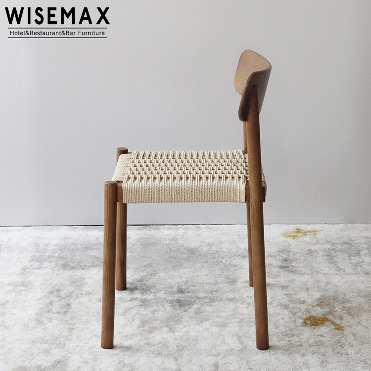 WISEMAX FURNITURE  Wholesale Factory Modern Nordic Patio Rattan Dining Chair Cane Wicker Furniture for Restaurant