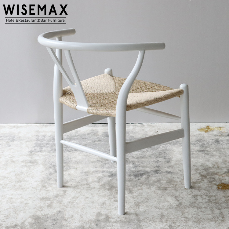 WISEMAX FURNITURE North European Style Ash Solid Wood Hans Wegner Wishbone Y Chair Dining Chair Wooden