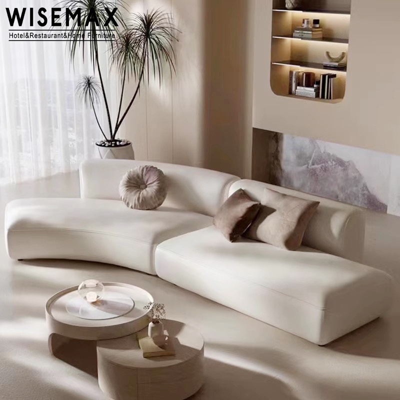 WISEMAX FURNITURE Luxury Exclusive Hotel Furniture Lobby Couch Living Room Sofas Creative S Shaped Solid Wood Fabric Curved Sofa