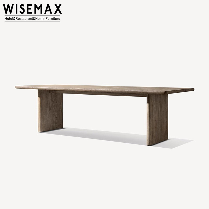 WISEMAX FURNITURE French Retro Outdoor Furniture Solid Teak Wood Round  Waterproof Dining Table For Hotel Patio Balcony