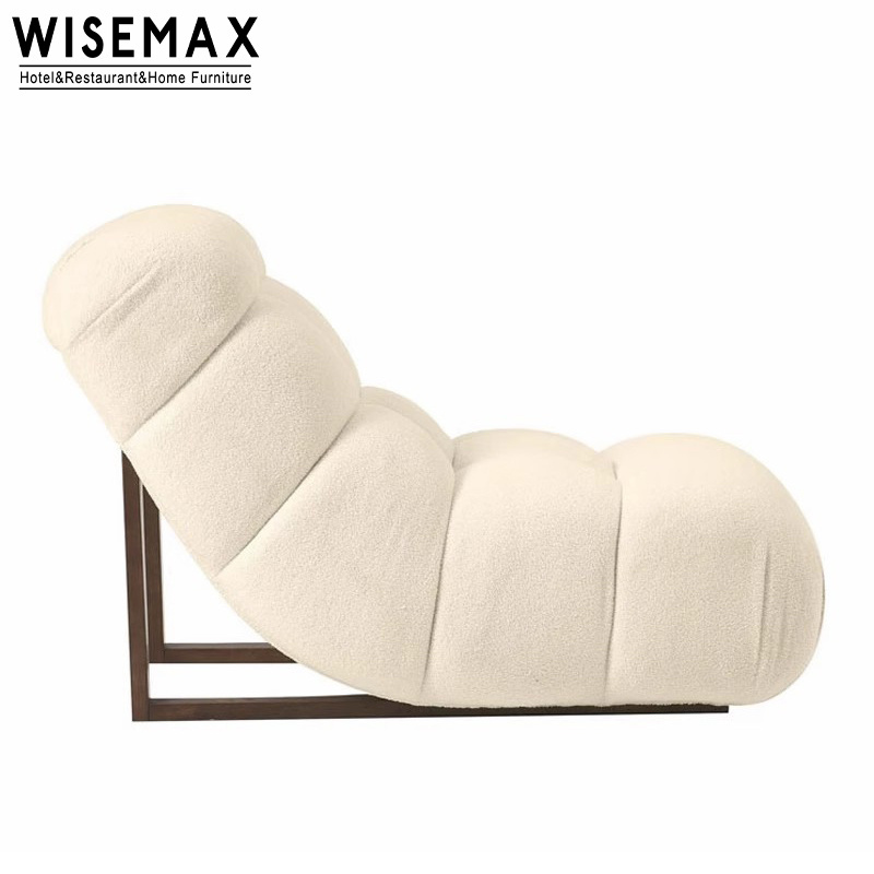 WISEMAX FURNITURE Italian luxury lamb wool fabric lounge chairs home use Teddy single sofa chair for living room