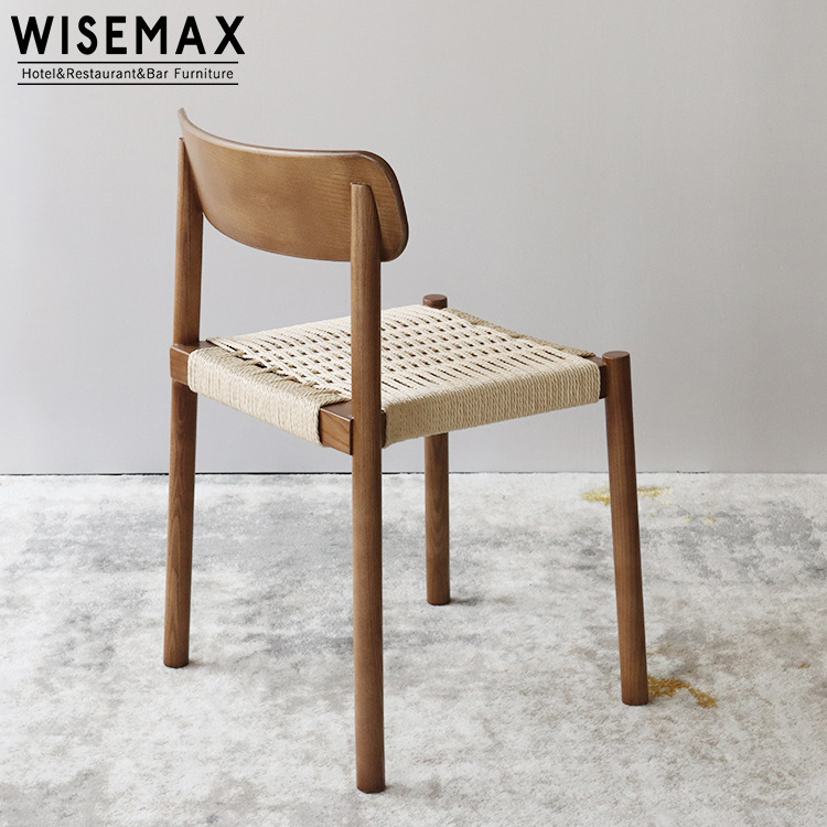 WISEMAX FURNITURE  Wholesale Factory Modern Nordic Patio Rattan Dining Chair Cane Wicker Furniture for Restaurant