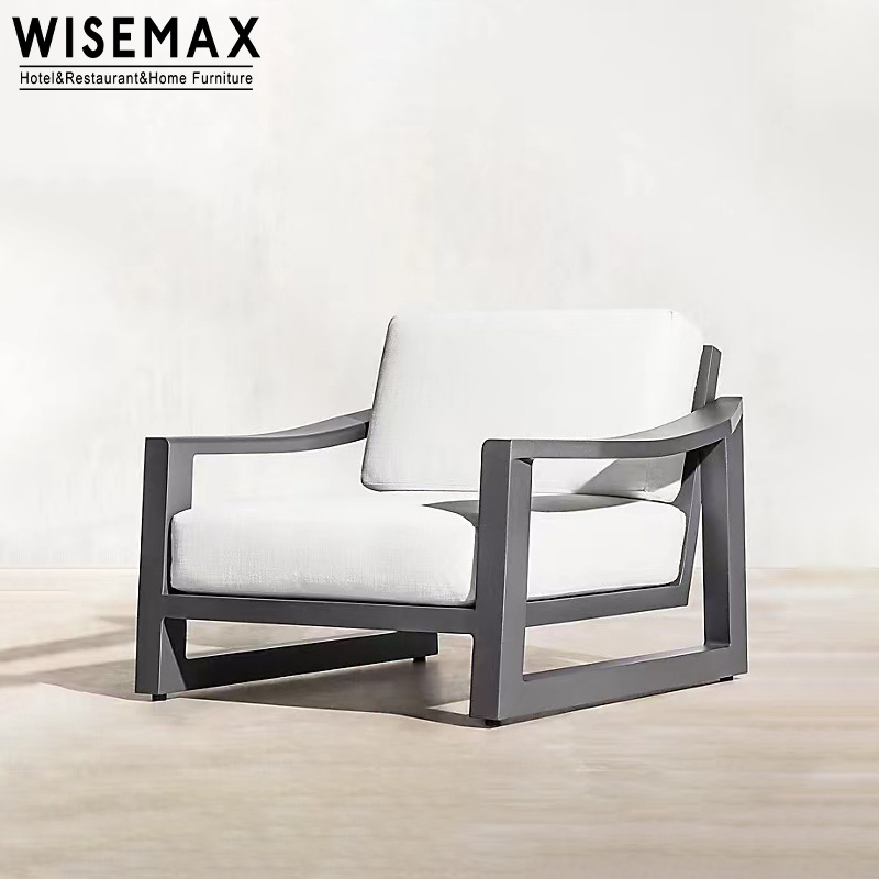 WISEMAX luxury outdoor garden aluminum sofa set waterproof sectional sofa patio furniture hotel pool chairs with pool side table