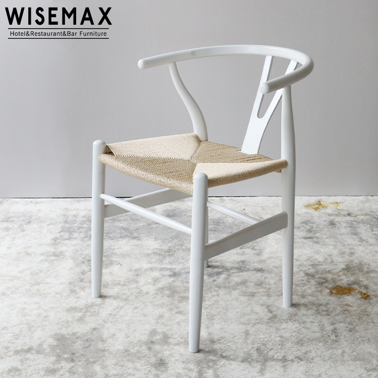 WISEMAX FURNITURE North European Style Ash Solid Wood Hans Wegner Wishbone Y Chair Dining Chair Wooden