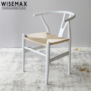 WISEMAX FURNITURE North European Style Ash Solid Wood Hans Wegner Wishbone Y Chair Dining Chair Wooden