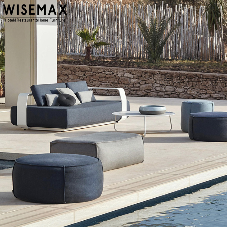 WISEMAX FURNITURE cheap garden comfortable living room recliner sofas leisure chair and aluminium arm couch set outdoor