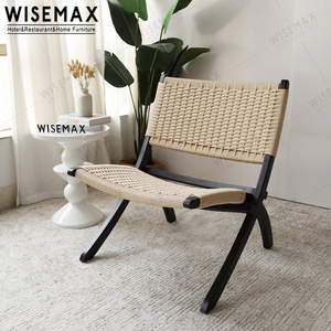 WISEMAX FURNITURE Manufacturers modern indoor wooden furniture solid ash wood foldable design  leisure chair