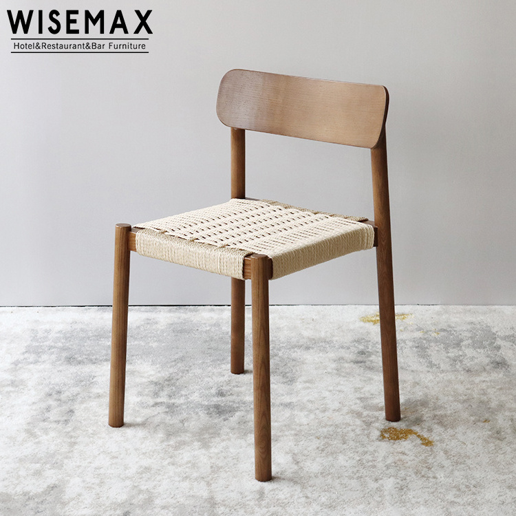 WISEMAX FURNITURE  Wholesale Factory Modern Nordic Patio Rattan Dining Chair Cane Wicker Furniture for Restaurant