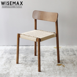 WISEMAX FURNITURE  Wholesale Factory Modern Nordic Patio Rattan Dining Chair Cane Wicker Furniture for Restaurant