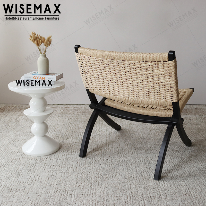 WISEMAX FURNITURE Manufacturers modern indoor wooden furniture solid ash wood foldable design  leisure chair