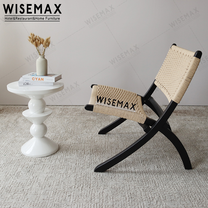 WISEMAX FURNITURE Manufacturers modern indoor wooden furniture solid ash wood foldable design  leisure chair