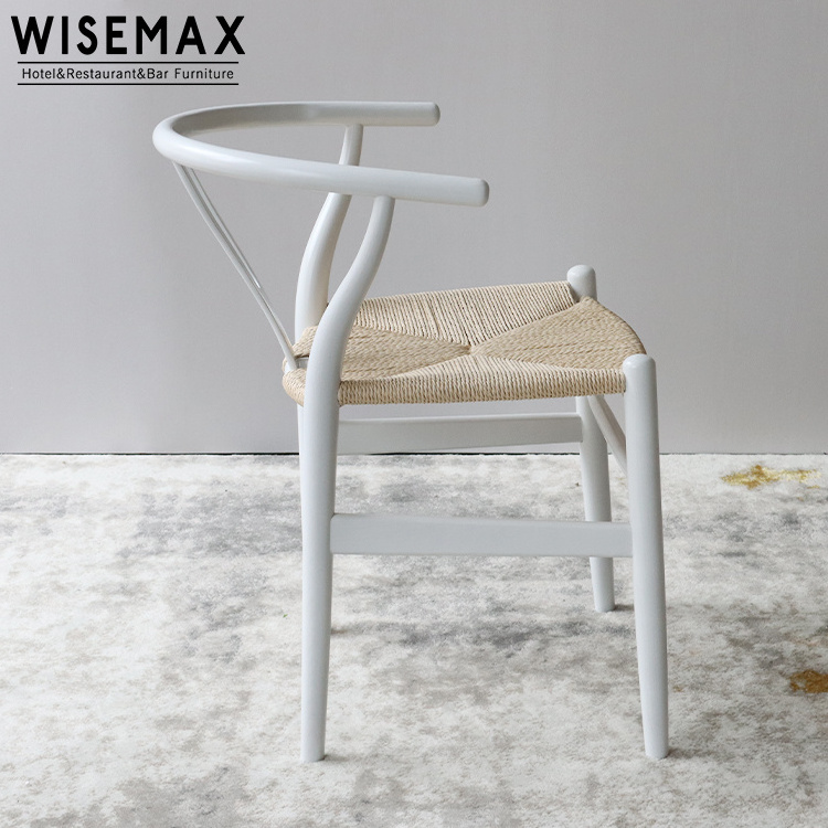 WISEMAX FURNITURE North European Style Ash Solid Wood Hans Wegner Wishbone Y Chair Dining Chair Wooden