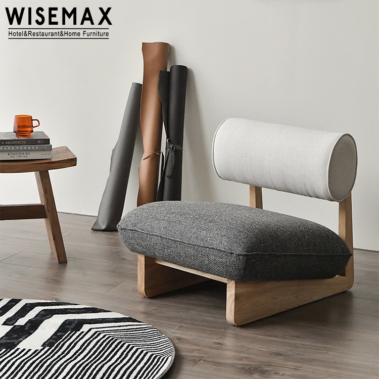 WISEMAX FURNITURE Nordic design europe stylish solid wood base and fabric lounge chair leisure chair