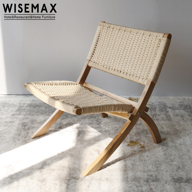 WISEMAX FURNITURE Manufacturers modern indoor wooden furniture solid ash wood foldable design  leisure chair