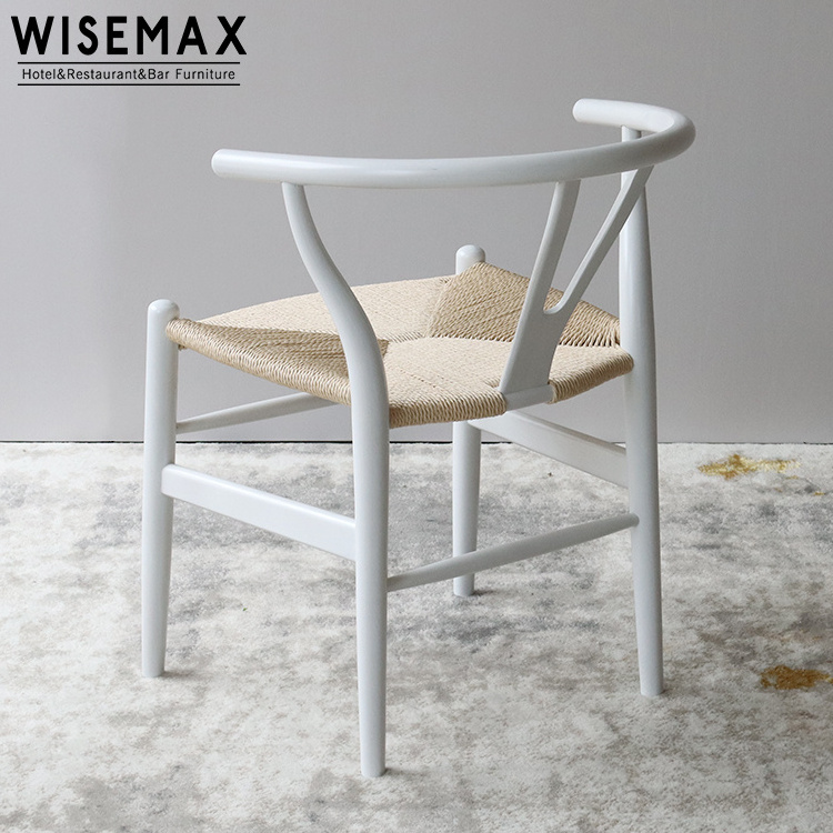 WISEMAX FURNITURE North European Style Ash Solid Wood Hans Wegner Wishbone Y Chair Dining Chair Wooden