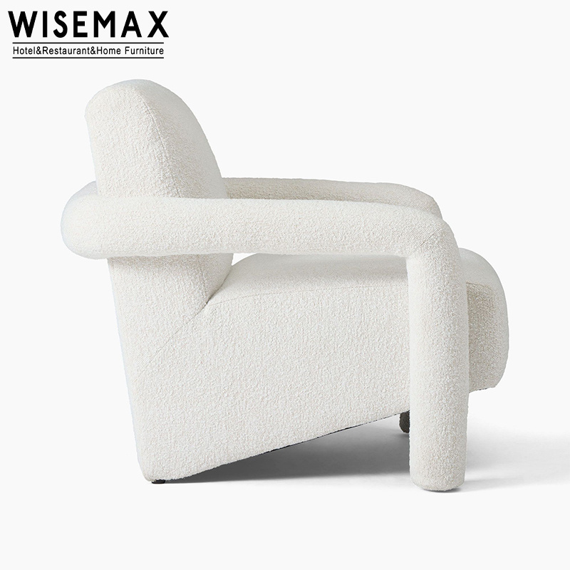 WISEMAX FURNITURE Nordic Luxury Single Seater Wood Sofa Chairs Living Room Furniture Teddy Sofa Accent Lounge Chairs For Bedroom